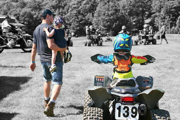 Family riding quad bike XRW Polaris