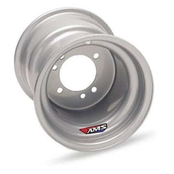 AMS Steel ATV Wheel – 10x5 | 4/110 Bolt Pattern | Silver Finish